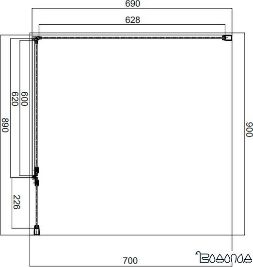 Душевой уголок Omnires Manhattan ADC90X-A+ADR70X