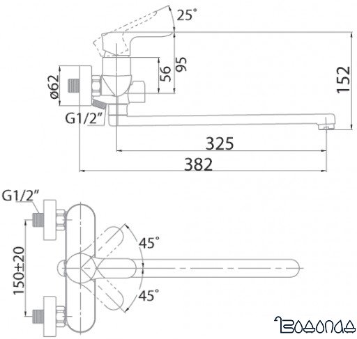 Смеситель BelBagno Reno REN-VDLM-CRM фото 2
