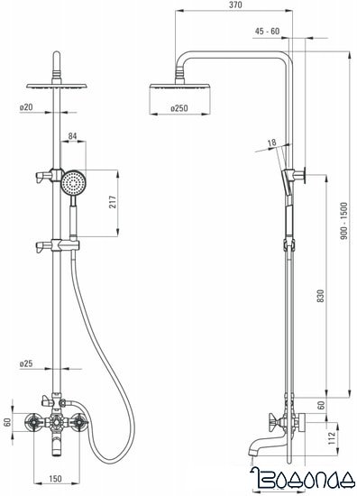 Душевая система Deante Temisto NAC N1QT