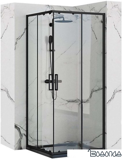 Душевой уголок Rea Punto 90x90 (черный/прозрачное стекло)