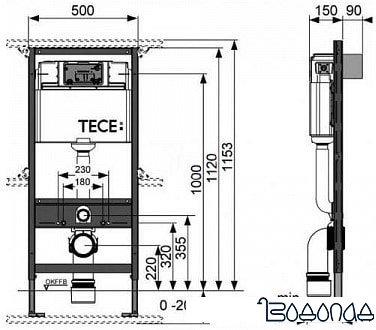 Унитаз Tece Base Kit 94_S 824