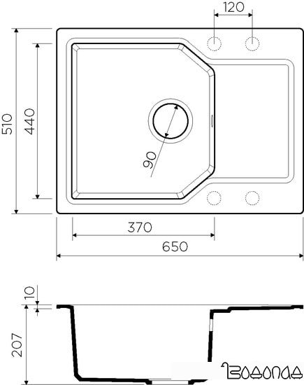 Кухонная мойка Omoikiri Yonaka 65 DC