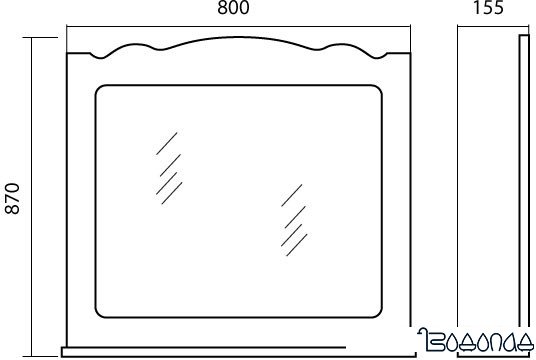 Аква Родос Зеркало Классик 80 (итальянский орех)