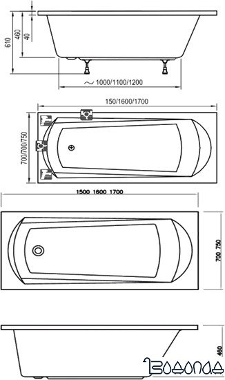 Ванна Ravak Domino 160x70