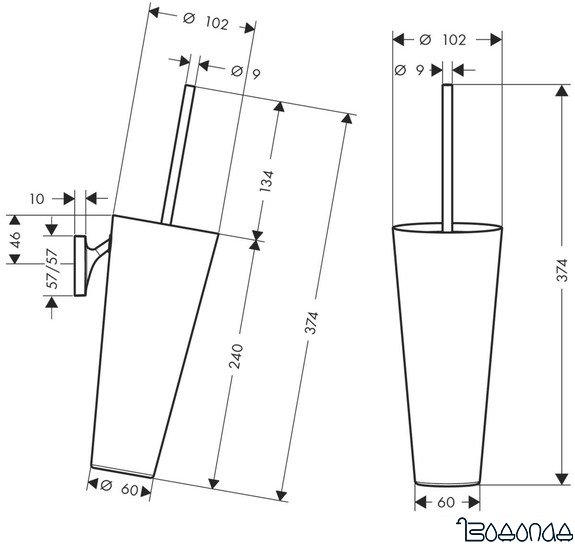 Ершик для трапов и труб Axor Starck Organic 42735000