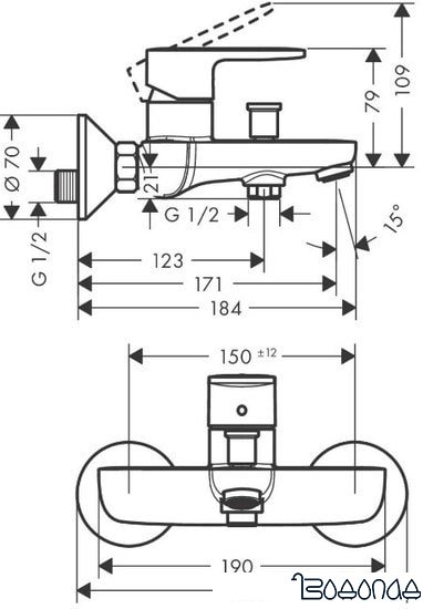 Смеситель Hansgrohe Vernis 71440670 фото 2