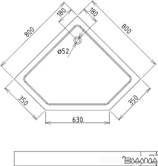 Душевой поддон Gemy ST09T 80x80