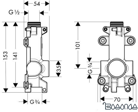 Скрытый механизм Axor ShowerSolutions 40877180