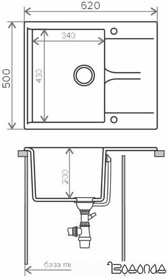 Кухонная мойка Polygran Gals 620 (черный 16) Кухонная мойка Polygran Gals 620 (черный 16)