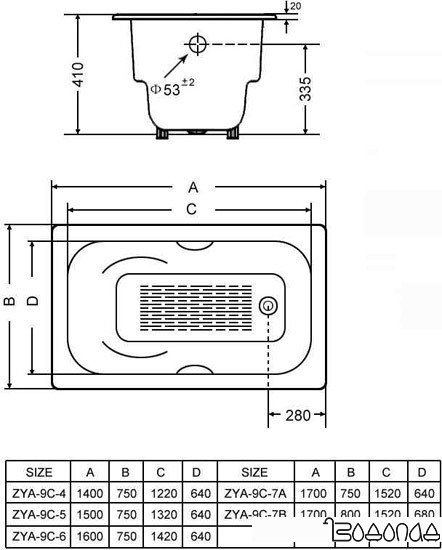 Ванна Goldman Donni 150x75 [ZYA-9C-5]