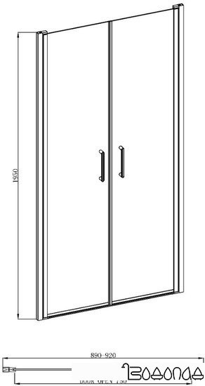 Душевая дверь Adema Nap Duo-90 (матовое стекло)