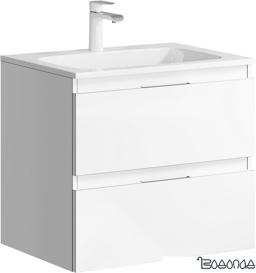 Aqwella Тумба Accent 60 ACC0106W с умывальником Malaga 600 Mal.06.04.D