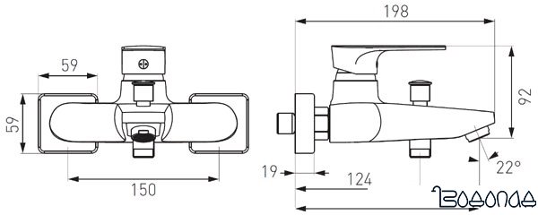 Смеситель Ferro Algeo Square BAQ1