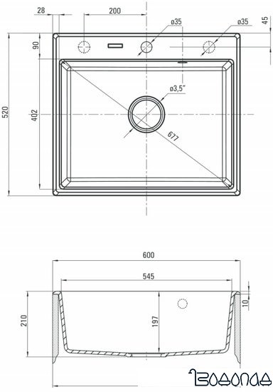 Кухонная мойка Deante Andante ZQN 2103 (графитовый) Кухонная мойка Deante Andante ZQN 2103 (графитовый)