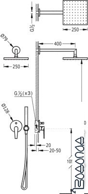 Душевая система Tres 20518002 фото 2