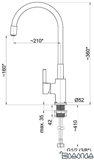 Смеситель Rubineta Flexy-33 FL300R8 (красный/хром)