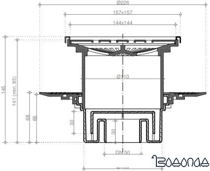 Трап/канал Pestan Confluo Standard Vertical Drops Mask Gold