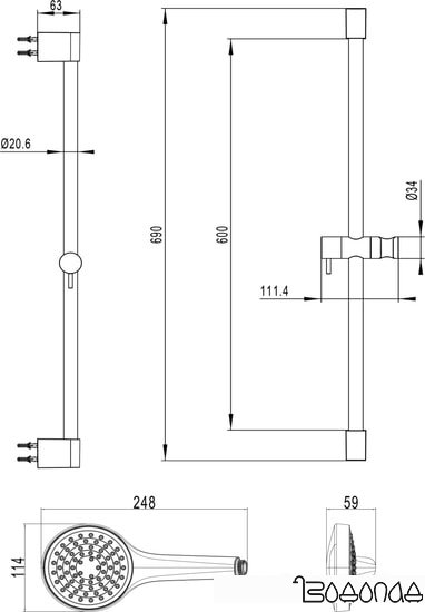 Душевая система Villeroy & Boch Embrace TVS1086000161 фото 2