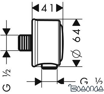 Шланговое подключение Axor Montreux Fixfit 16884820 (никель матовый)