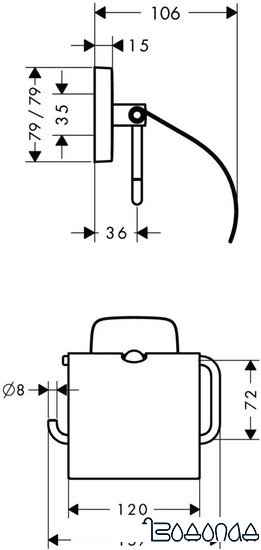 Держатель для туалетной бумаги Hansgrohe PuraVida 41508000