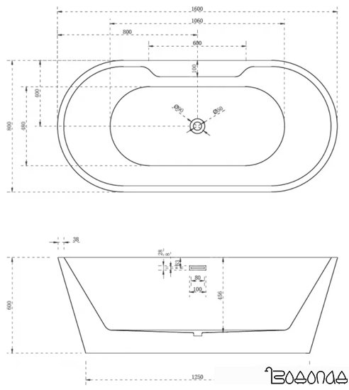 Ванна Abber 160x80 AB9299-1.6