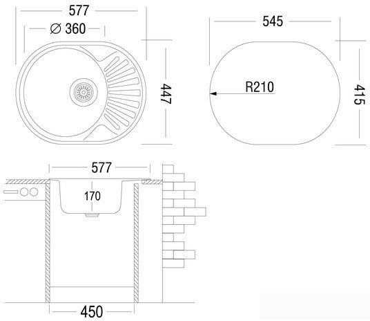 Кухонная мойка Ukinox FAD577.447-T6K 1R фото 2 Кухонная мойка Ukinox FAD577.447-T6K 1R фото 2