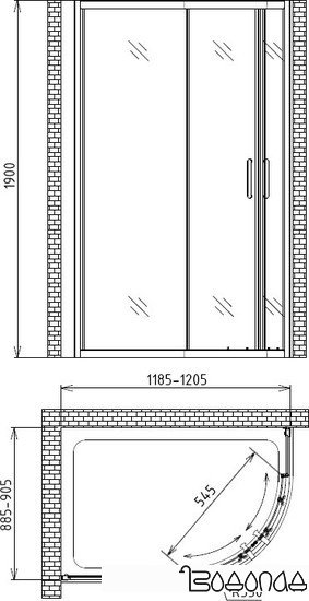 Душевой уголок Gemy Victoria S30202 фото 4