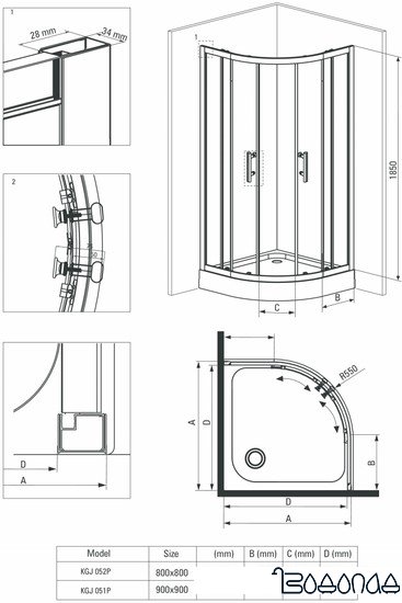 Душевой уголок Deante Jasmin 80x80 KGJ 052P