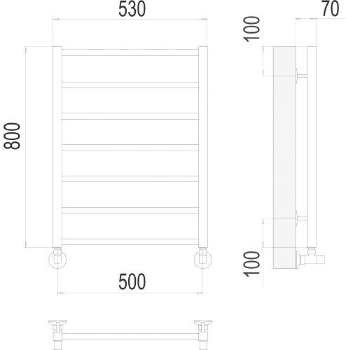 Полотенцесушитель TERMINUS Контур П7 500x800 нп