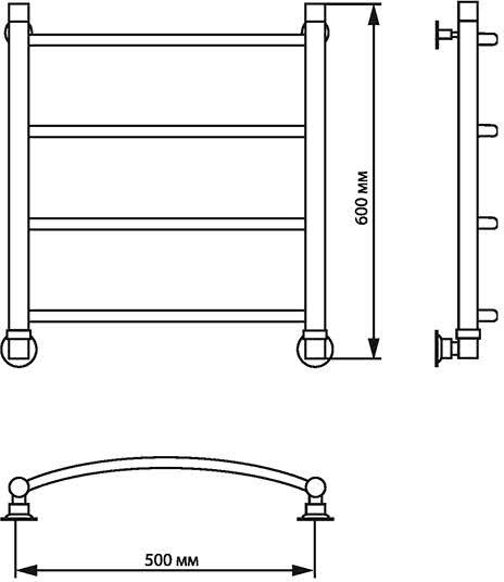 Полотенцесушитель Luxon R 60x50 (нижнее подключение)