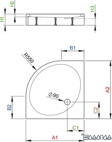Душевой поддон Radaway Patmos A Compact 80x80 [4S88155-05]