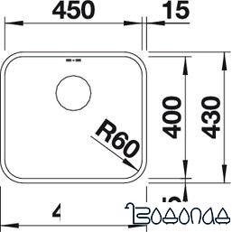 Кухонная мойка Blanco Supra 450-U (без клапана-автомата) [518203]