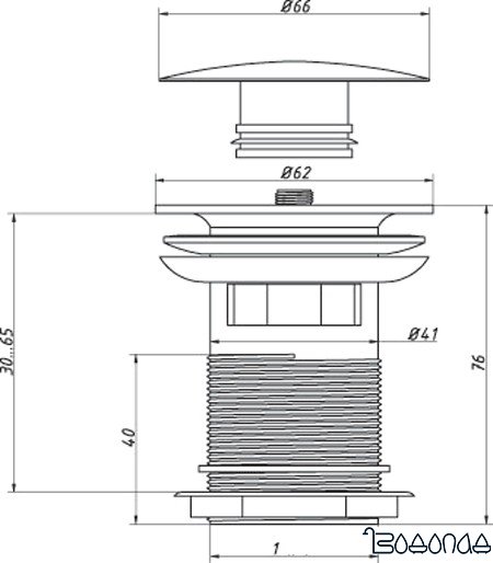 Донный клапан Орио ВХ-803