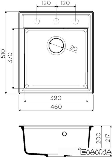 Кухонная мойка Omoikiri Daisen 46 DC Кухонная мойка Omoikiri Daisen 46 DC