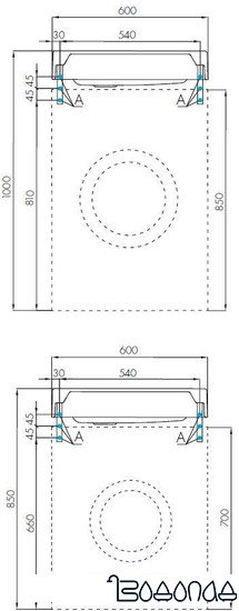Умывальник Акватон Рейн 60