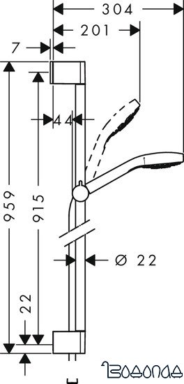 Душевой гарнитур Hansgrohe Croma Select S [26564400]