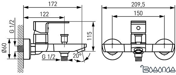 Смеситель Ferro Alba VerdeLine BLB1VL фото 2