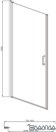 Душевая дверь Adema Nap-80 (прозрачное стекло)