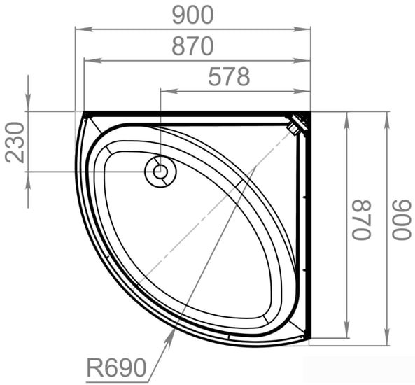 Душевая кабина Domani-Spa Simple High 90x90 (тонированное стекло/черный) фото 3
