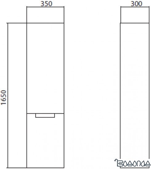 Аква Родос Шкаф-пенал Хедвей 35 (подвесной)