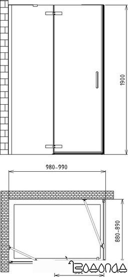 Душевой уголок Gemy Fall Tea S29121 100x90 фото 4