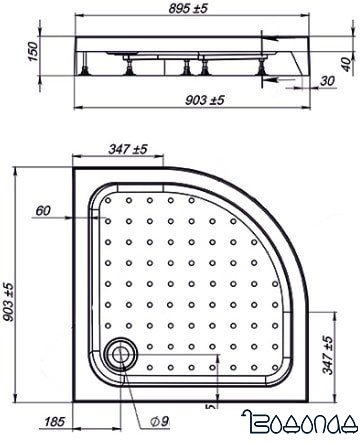 Душевой поддон Vincea VST-3AQ-9090 90x90