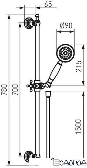 Душевой гарнитур Ferro Retro Old Bronze N160BR фото 2