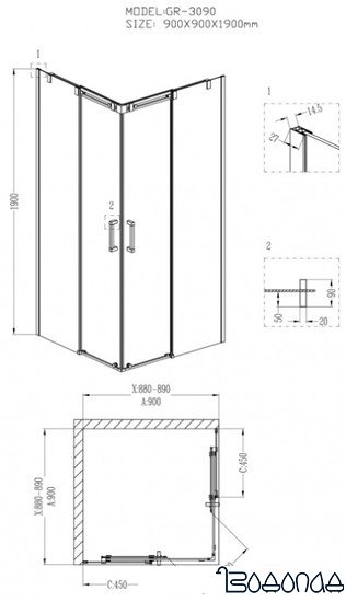 Душевой уголок Grossman Galaxy GR-3090 фото 2