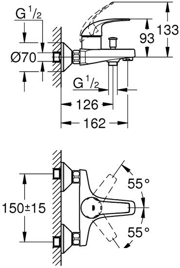 Смеситель Grohe Baucurve 23599000