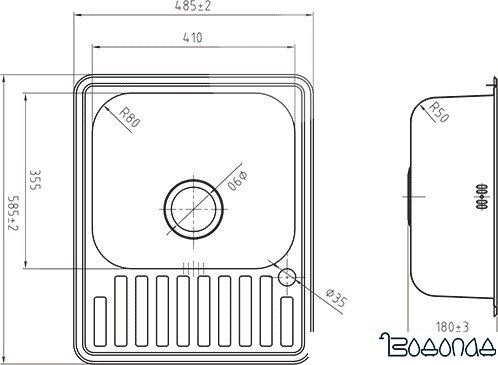 Кухонная мойка IDDIS Strit STR58SLi77 Кухонная мойка IDDIS Strit STR58SLi77