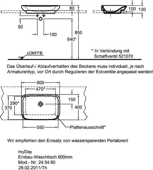 Умывальник Geberit MyDay 245460600