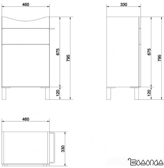 Cersanit Тумба под умывальник Smart 50 (напольный, белый)