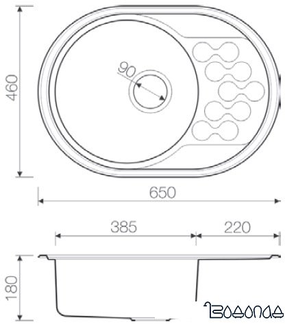 Кухонная мойка Omoikiri Kasumigaura 65-IN Кухонная мойка Omoikiri Kasumigaura 65-IN