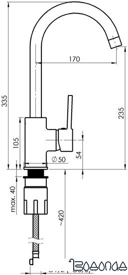 Смеситель Rubineta Axe-33 (сатин)